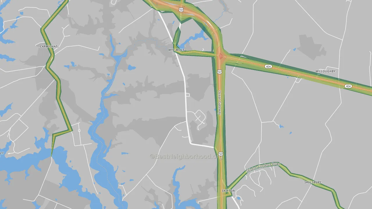 21679, MD Map of Noise Levels in 21679