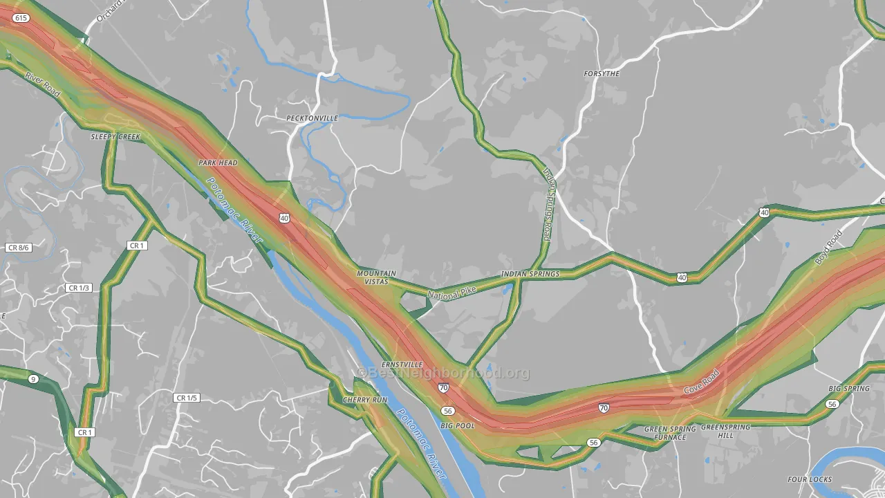 21711, MD Map of Noise Levels in 21711