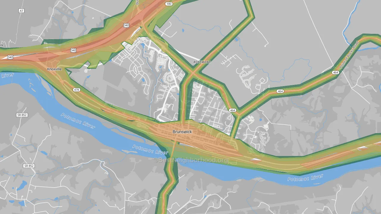 21716, MD Map of Noise Levels in 21716