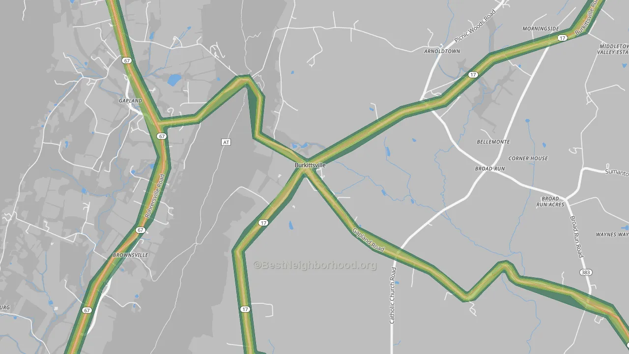 21718, MD Map of Noise Levels in 21718