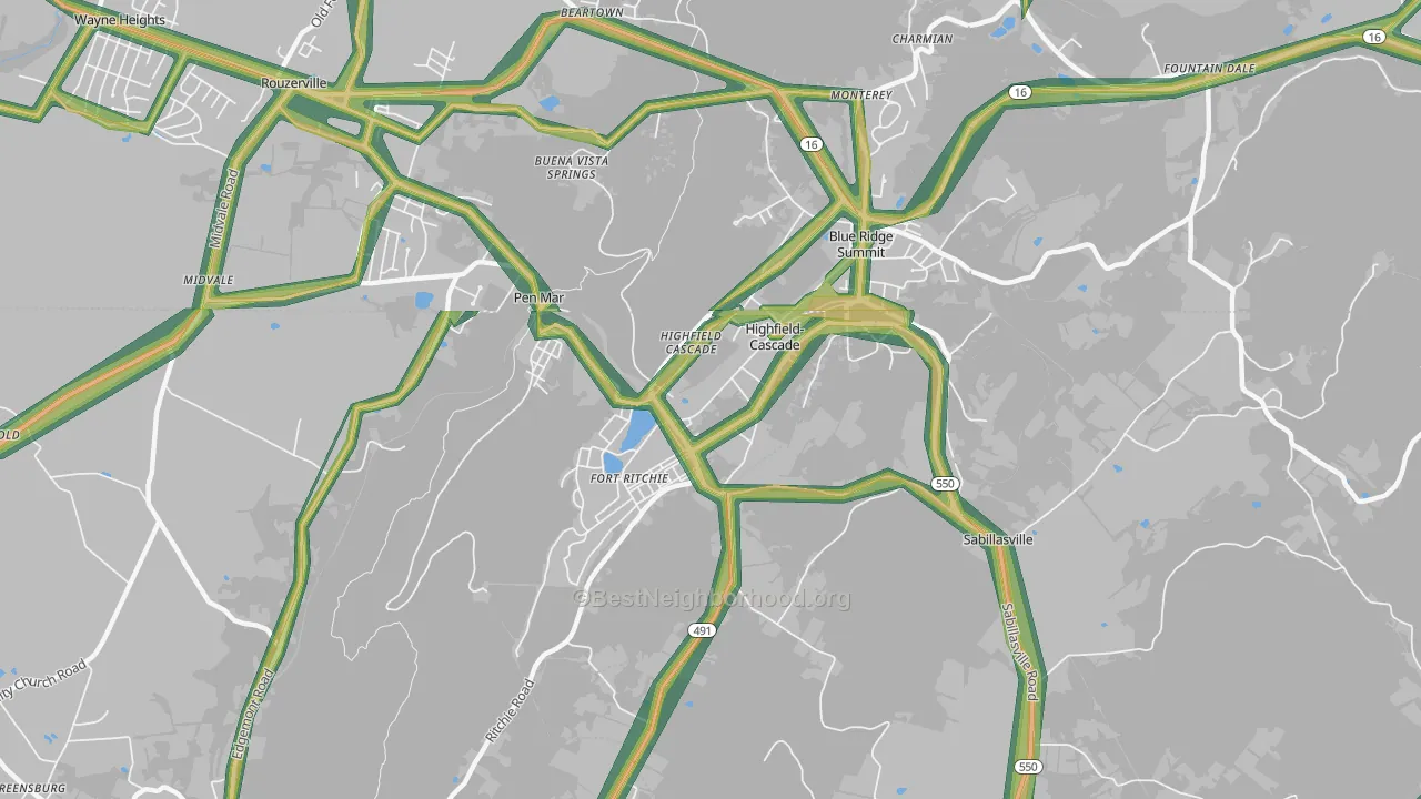 21719, MD Map of Noise Levels in 21719