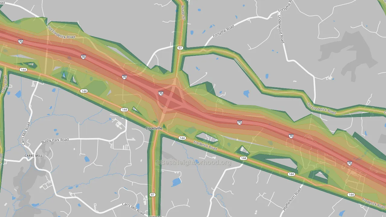 21723, MD Map of Noise Levels in 21723