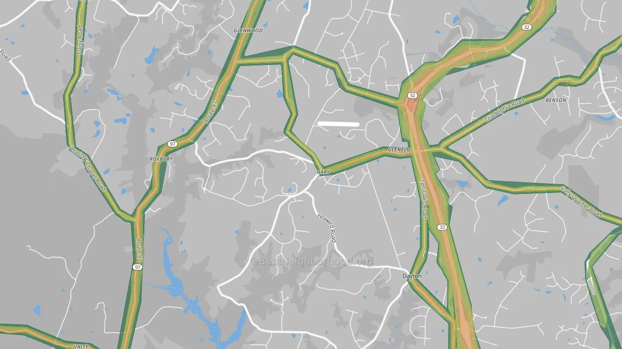 21737, MD Map of Noise Levels in 21737