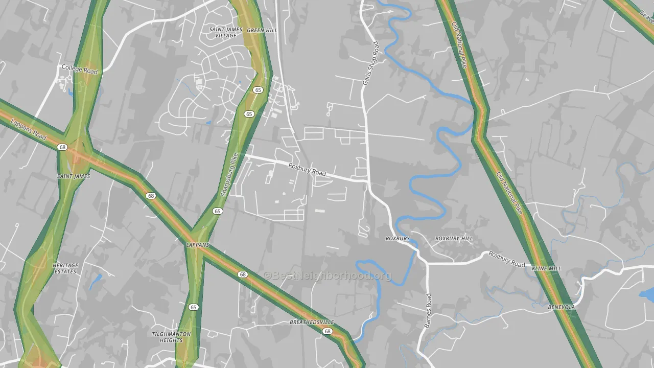 21746, MD Map of Noise Levels in 21746
