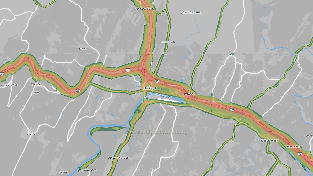 21750, MD Map of Noise Levels in 21750