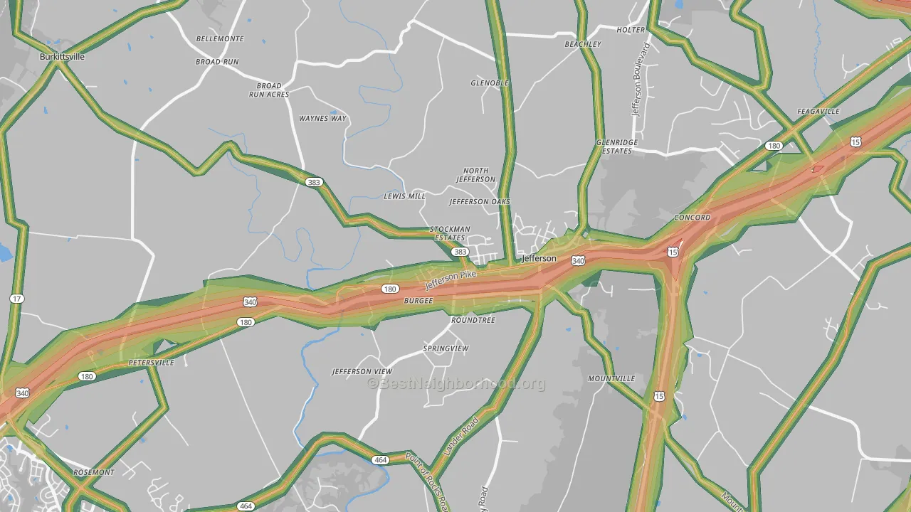 21755, MD Map of Noise Levels in 21755