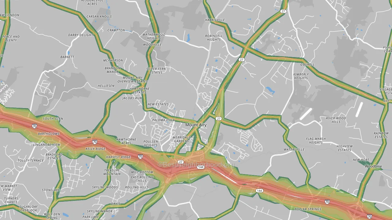 21771, MD Map of Noise Levels in 21771