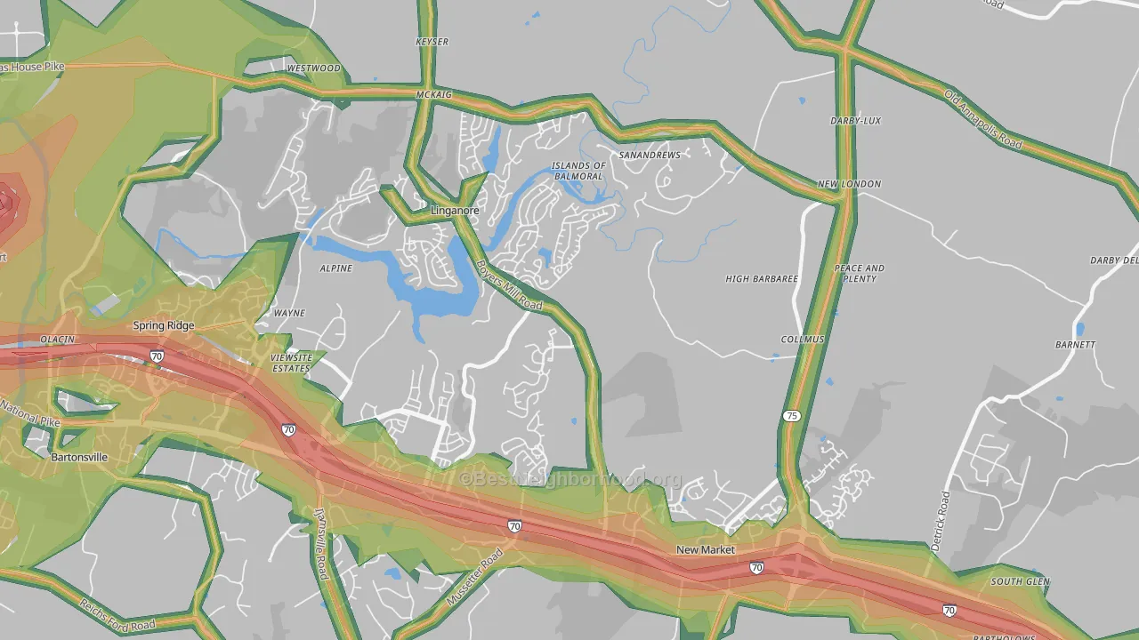 21774, MD Map of Noise Levels in 21774