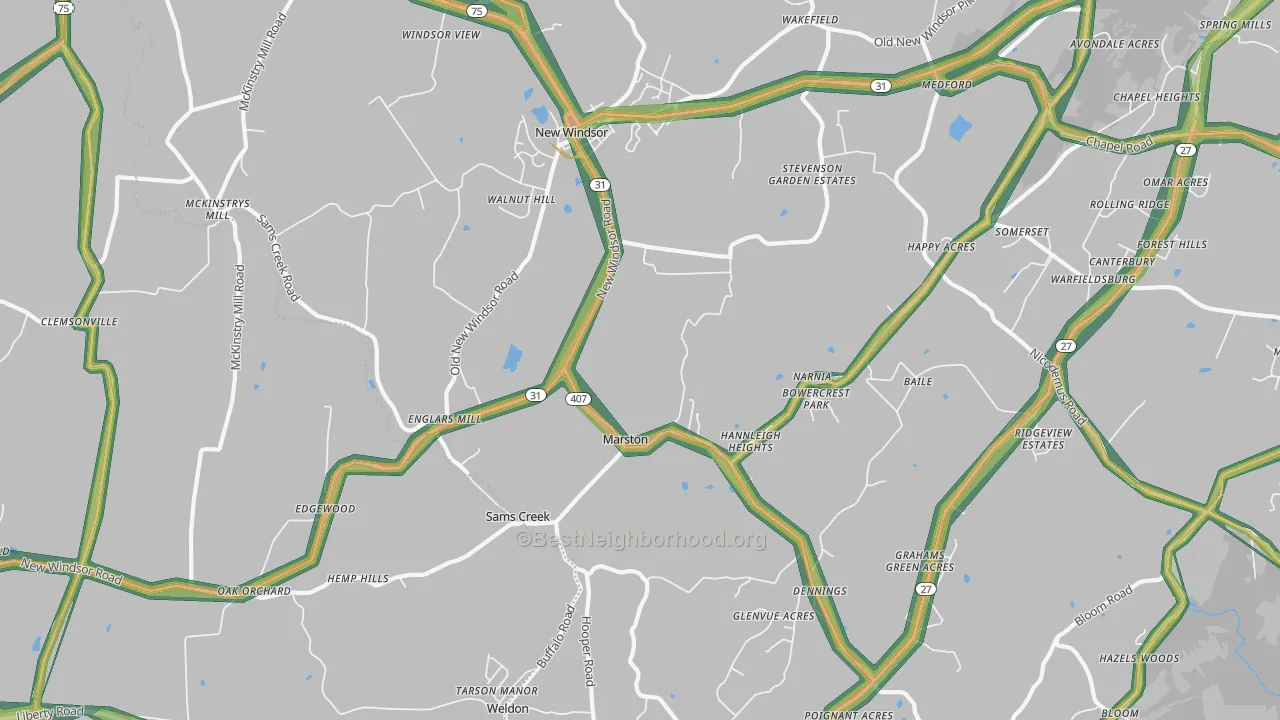 21776, MD Map of Noise Levels in 21776