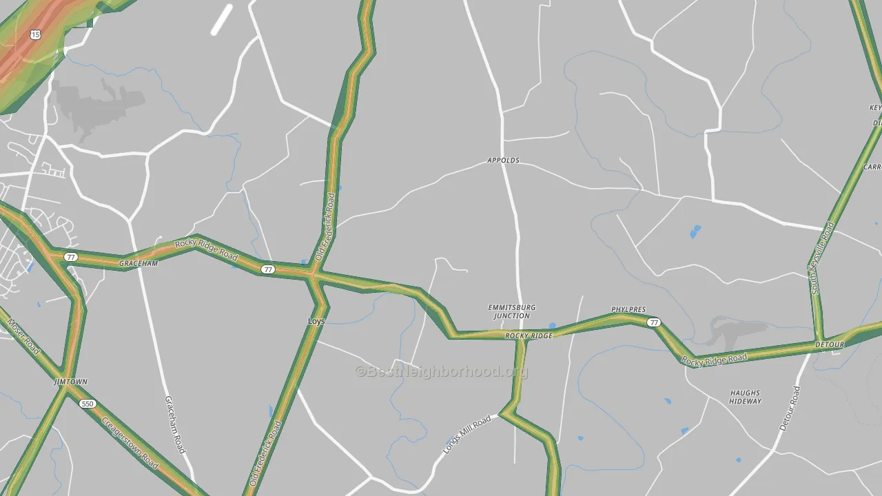 21778, MD Map of Noise Levels in 21778