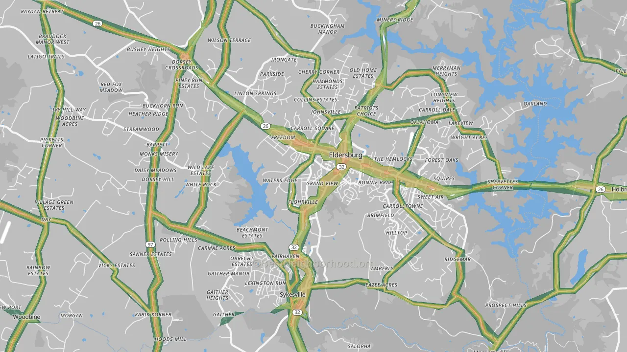 21784, MD Map of Noise Levels in 21784
