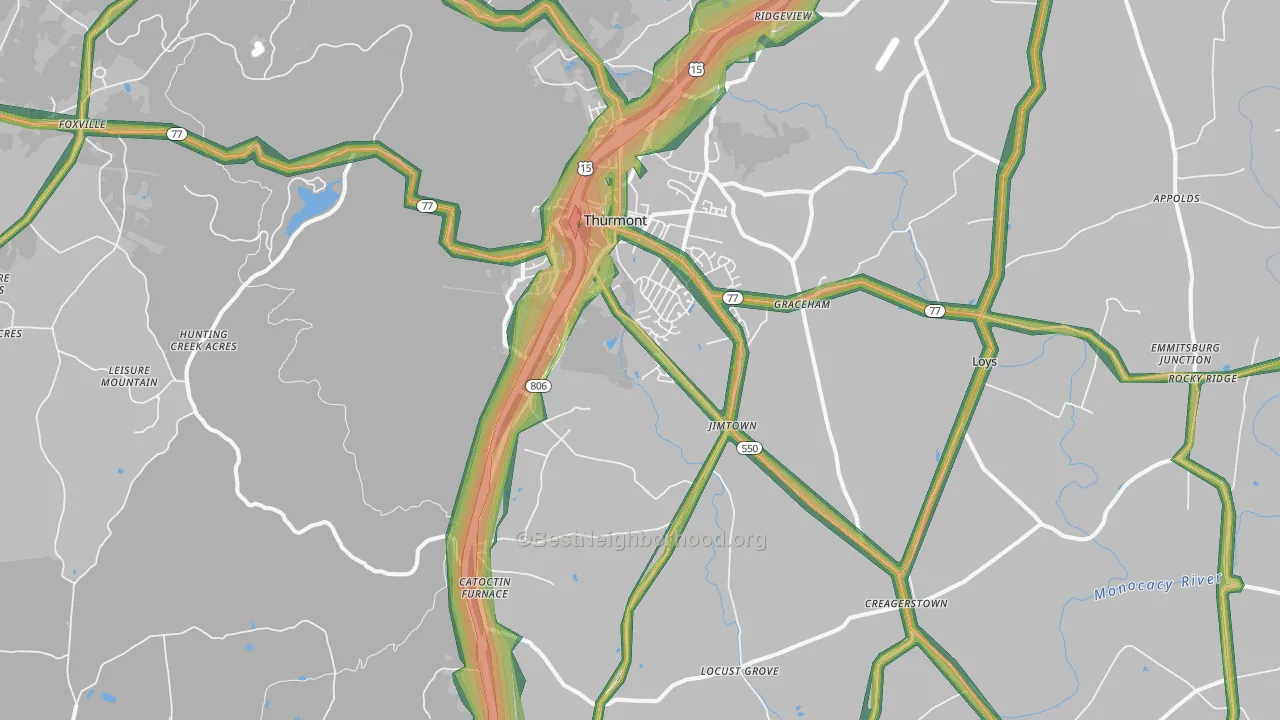 21788, MD Map of Noise Levels in 21788