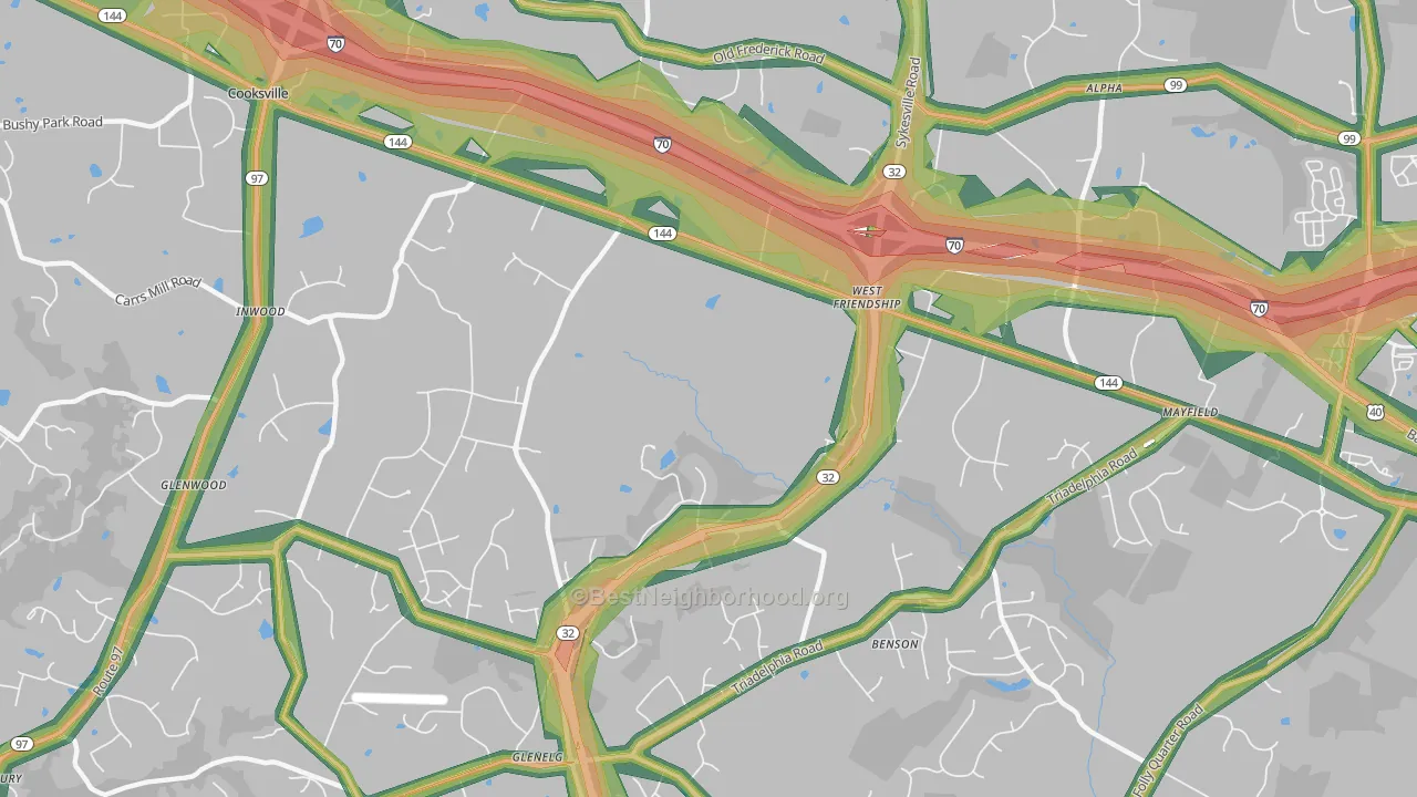 21794, MD Map of Noise Levels in 21794