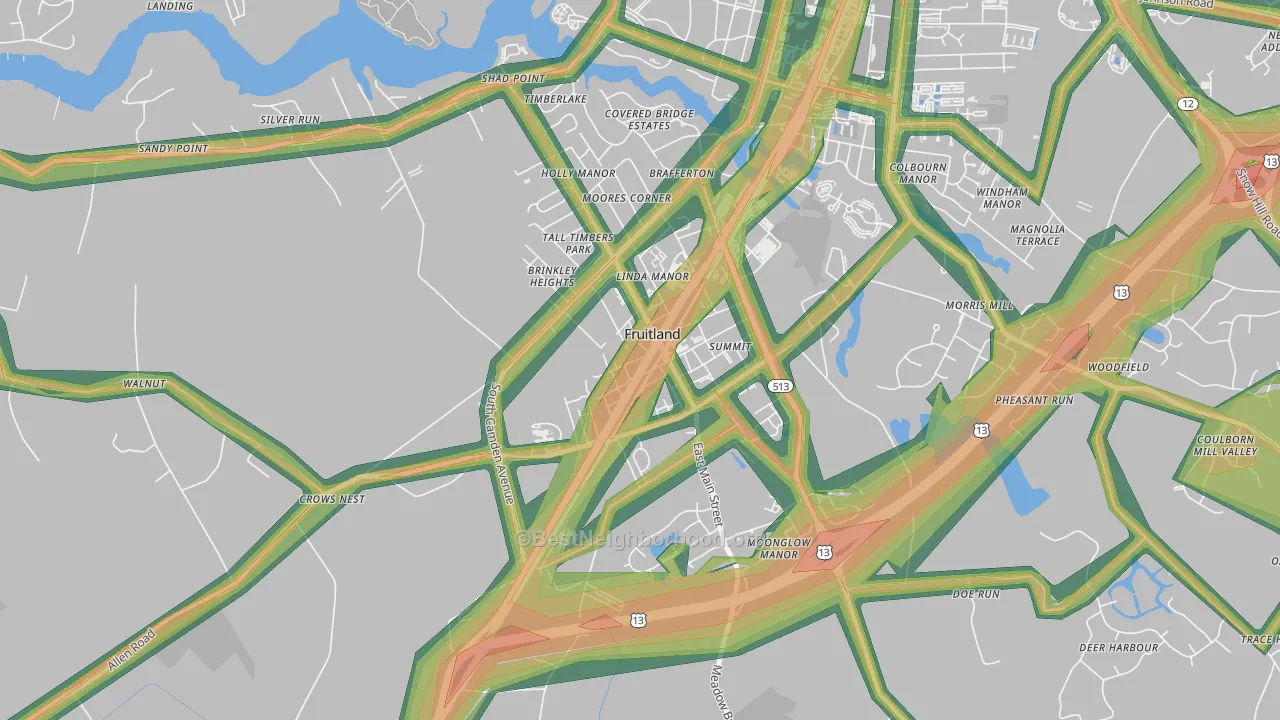 21826, MD Map of Noise Levels in 21826