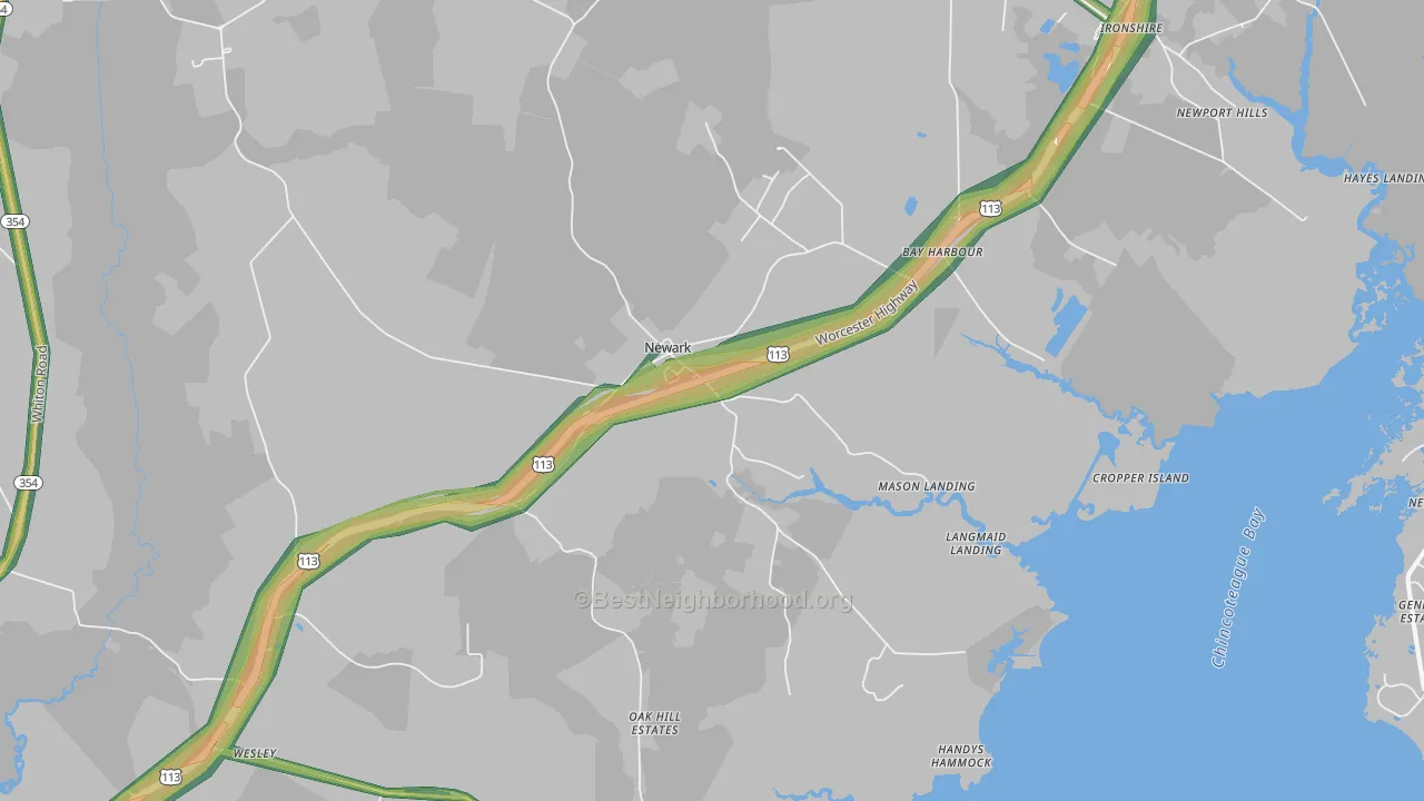 21841, MD Map of Noise Levels in 21841