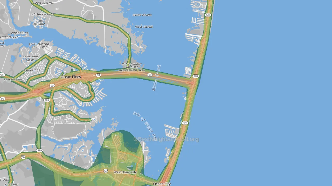 21842, MD Map of Noise Levels in 21842