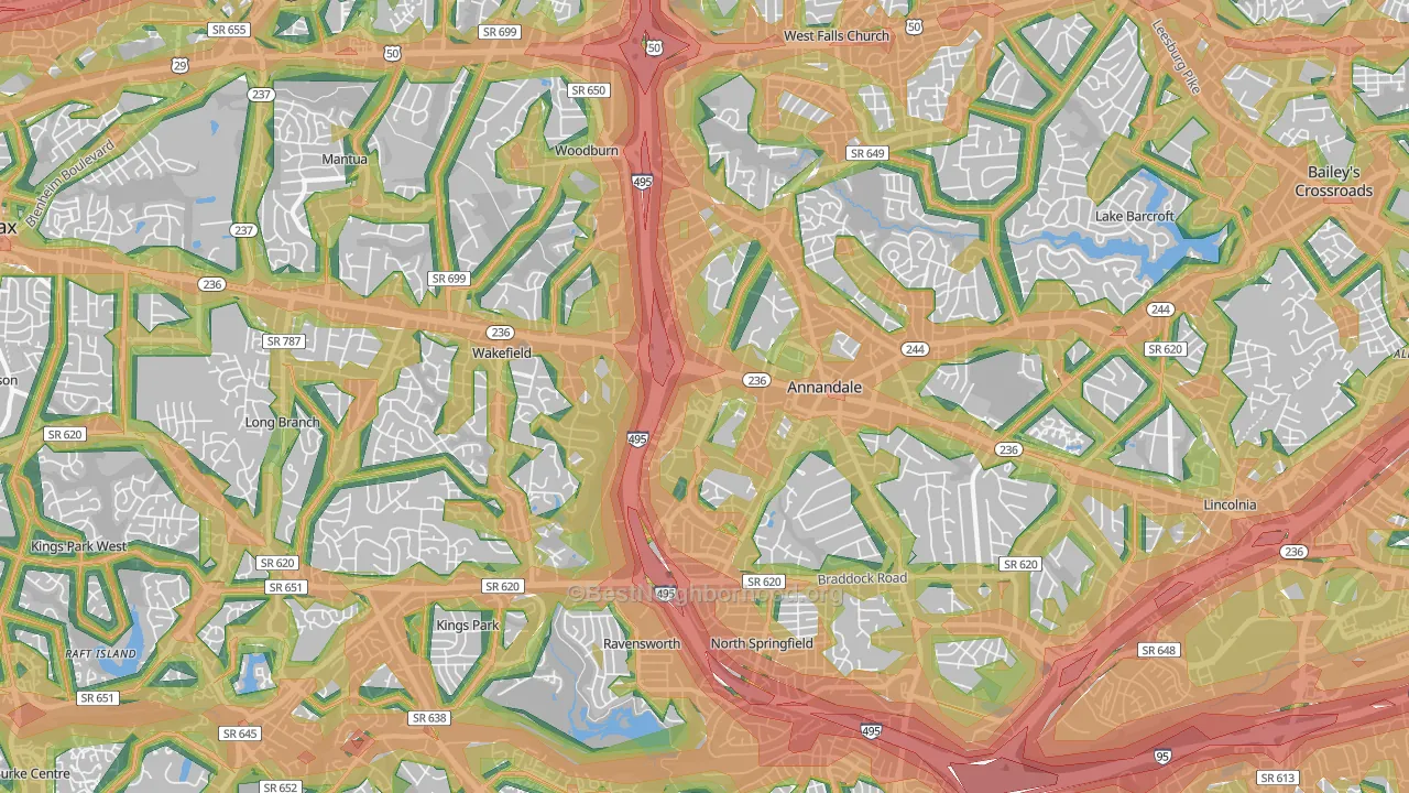 22003, VA Map of Noise Levels in 22003