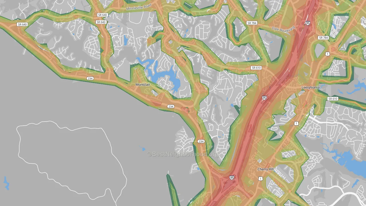 22025, VA Map of Noise Levels in 22025
