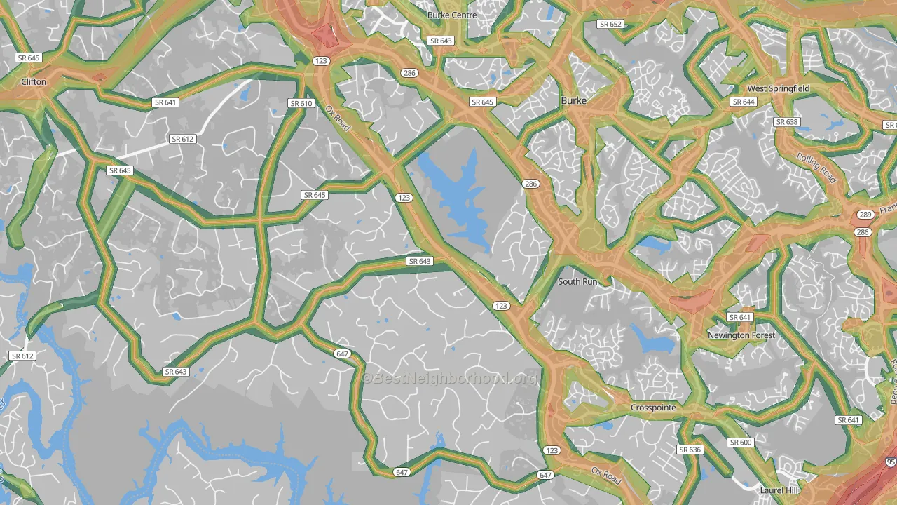22039, VA Map of Noise Levels in 22039