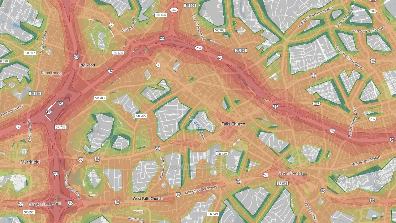22046, VA Map of Noise Levels in 22046