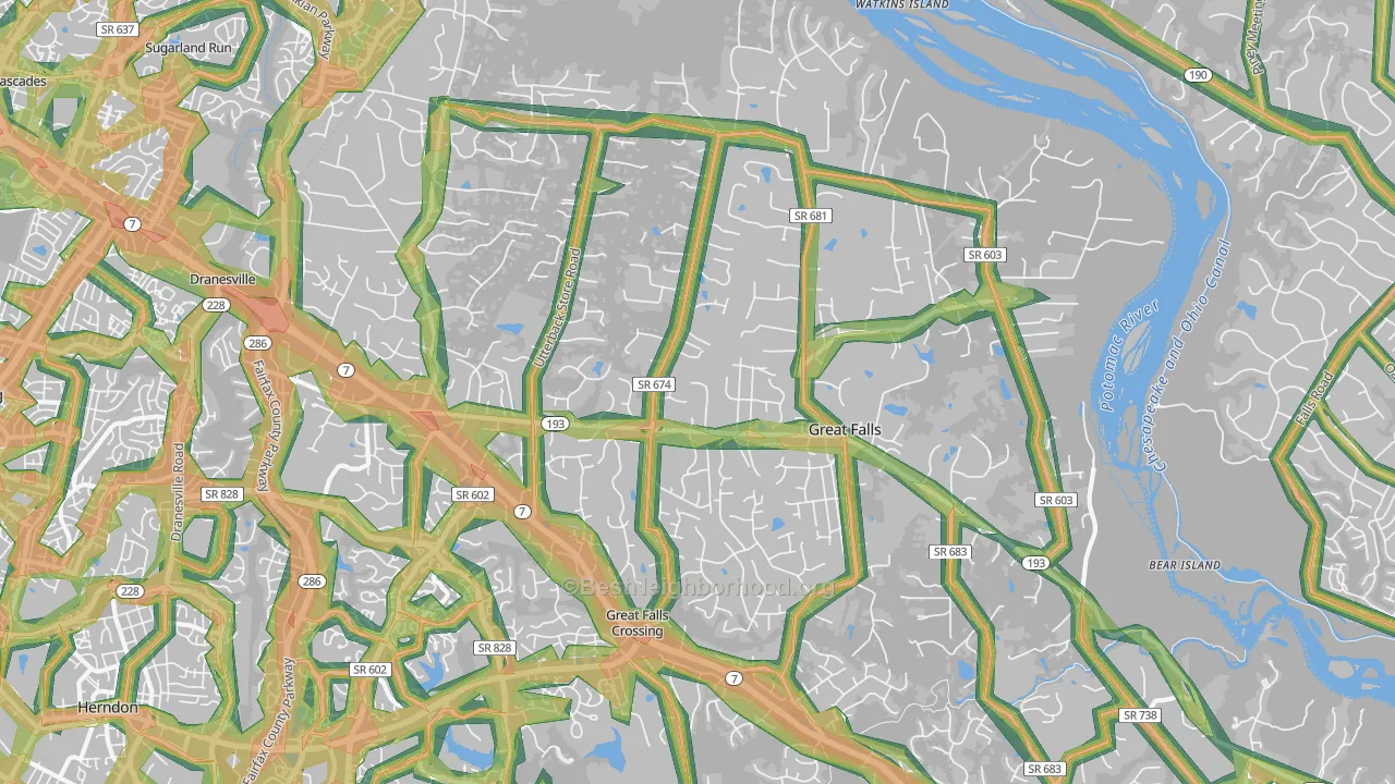 22066, VA Map of Noise Levels in 22066