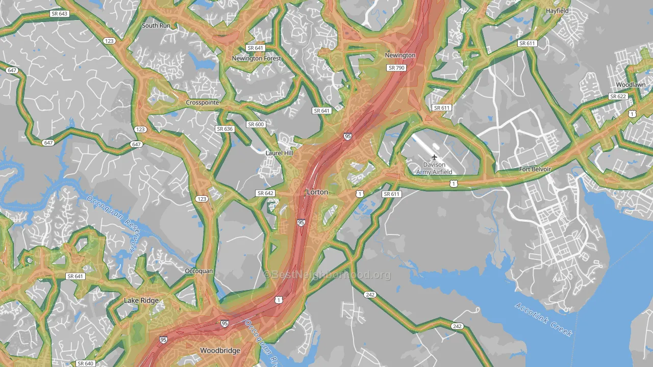 22079, VA Map of Noise Levels in 22079
