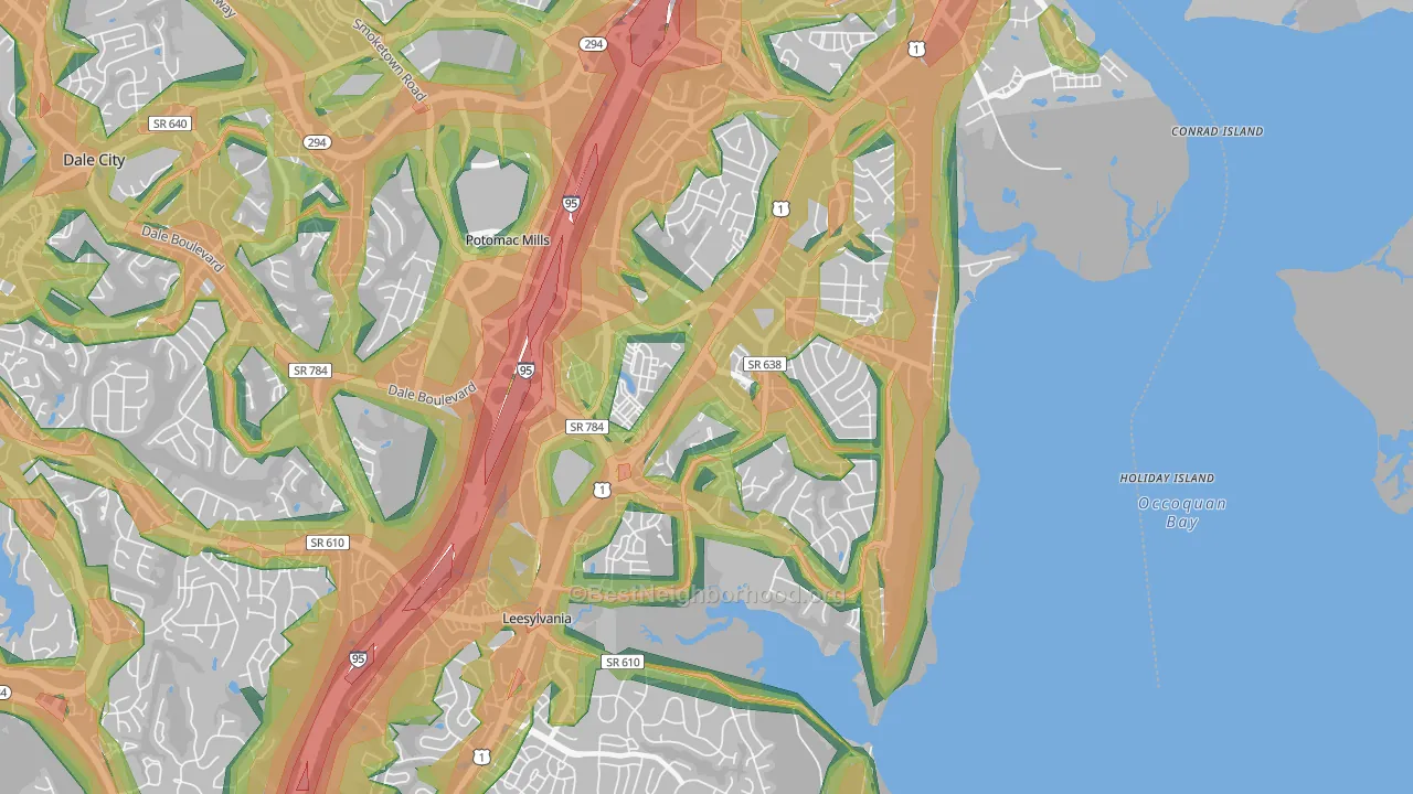 22191, VA Map of Noise Levels in 22191