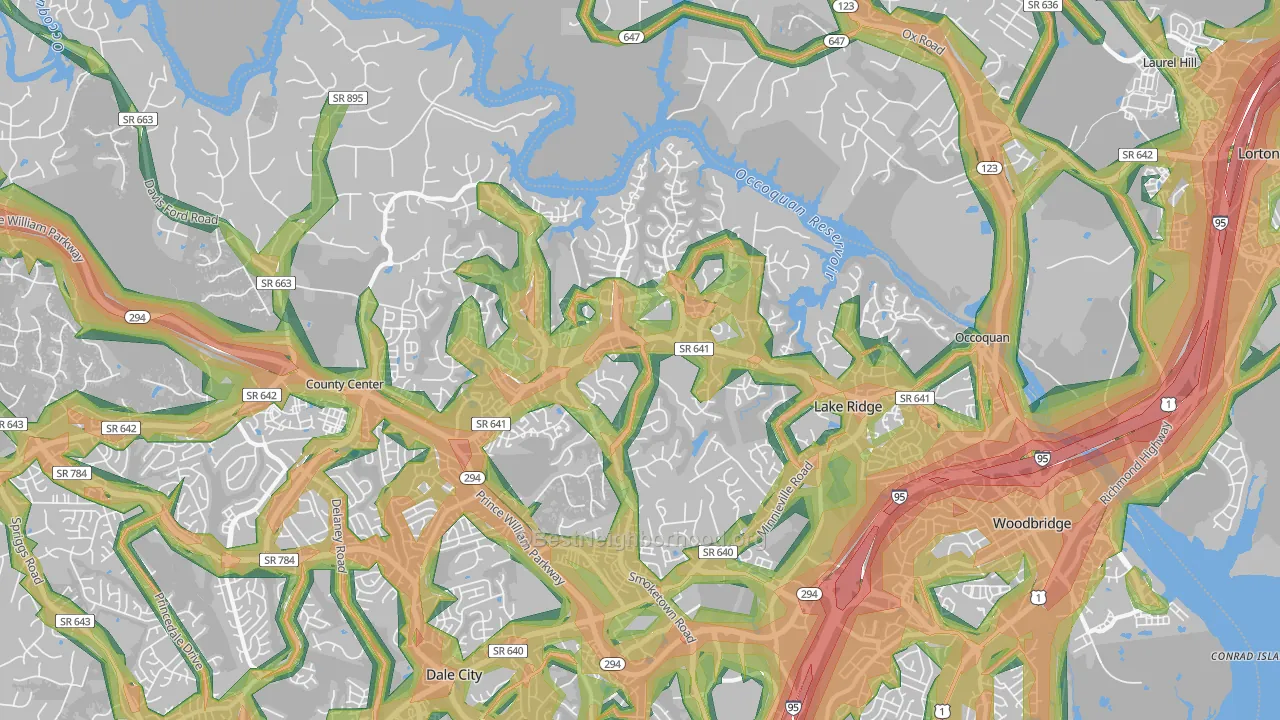 22192, VA Map of Noise Levels in 22192