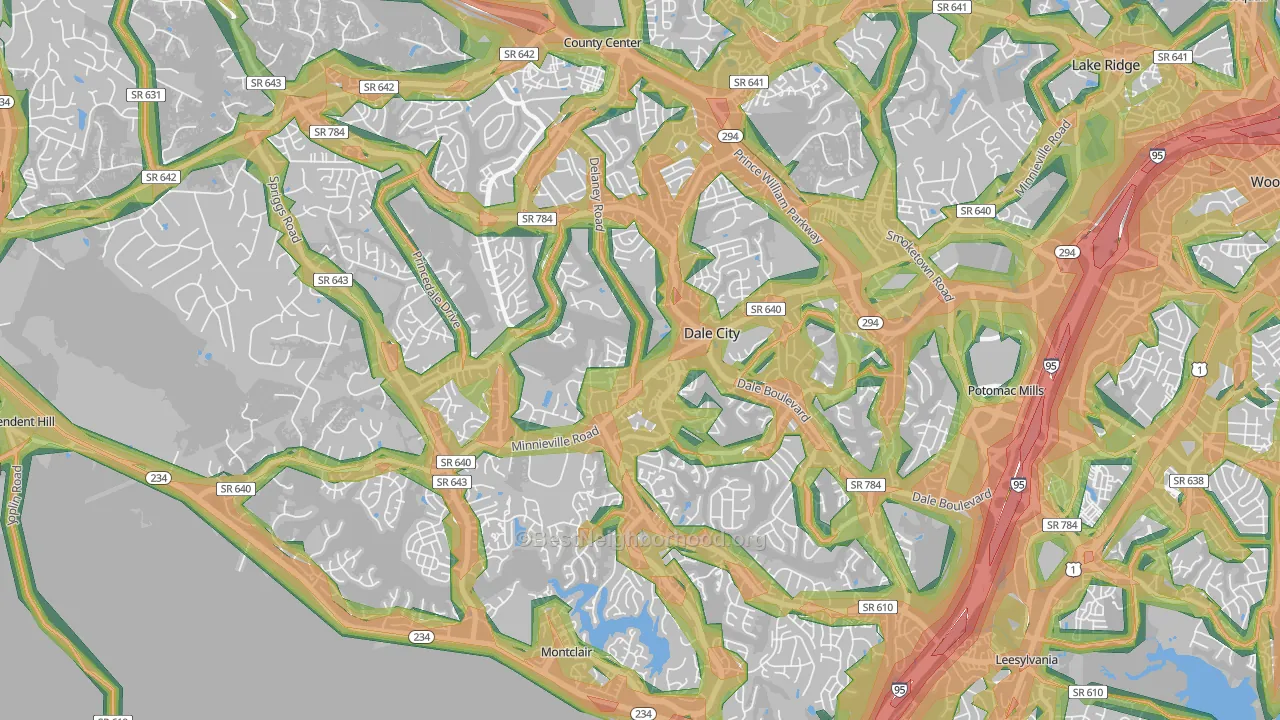 22193, VA Map of Noise Levels in 22193
