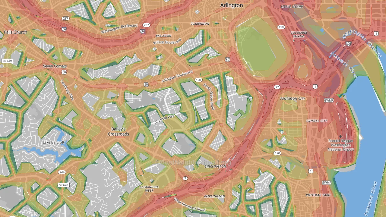 22204, VA Map of Noise Levels in 22204