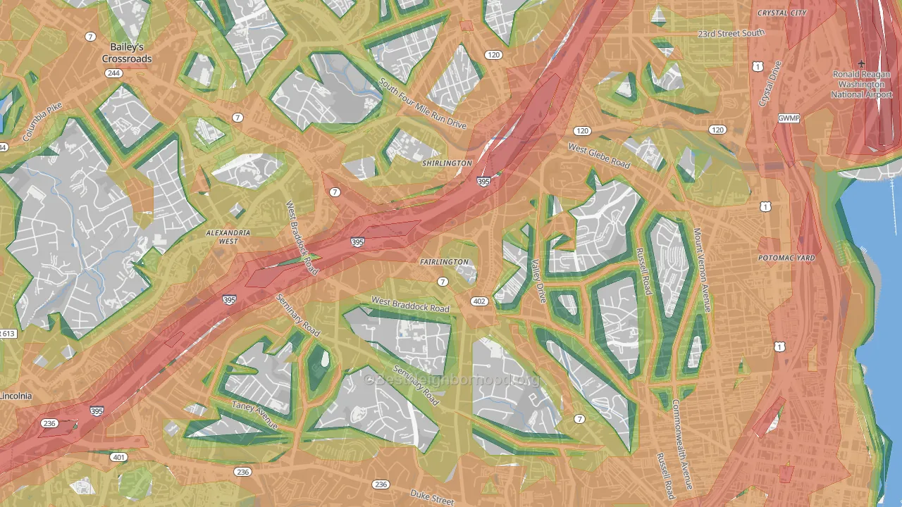 22302, VA Map of Noise Levels in 22302