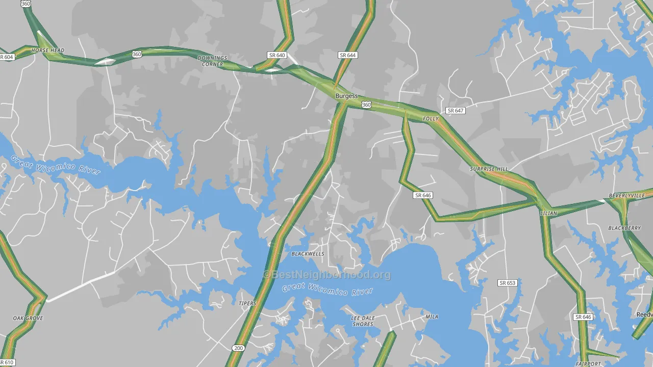 22432, VA Map of Noise Levels in 22432