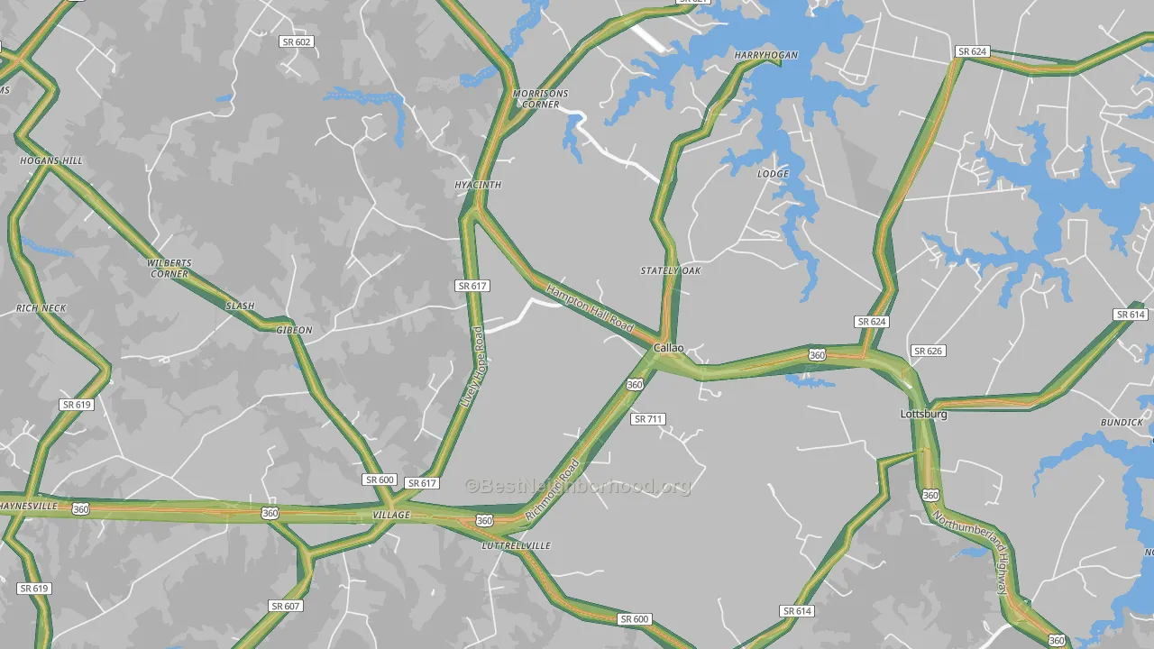 22435, VA Map of Noise Levels in 22435