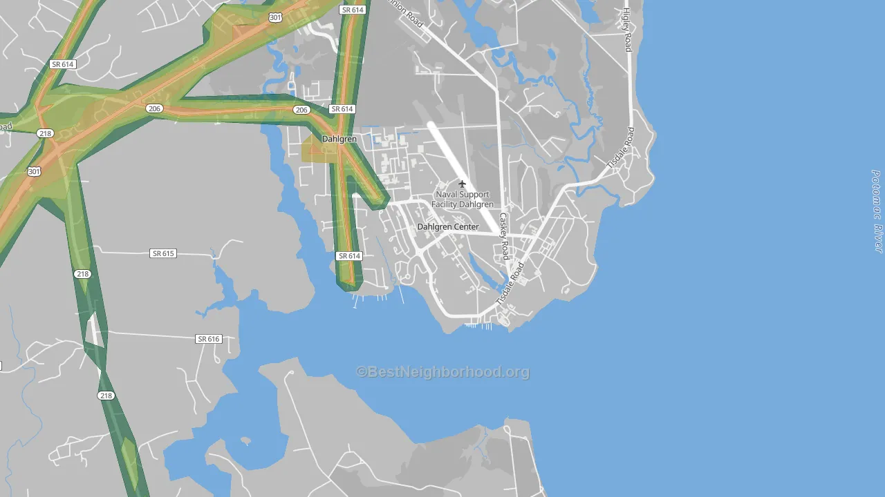 22448, VA Map of Noise Levels in 22448
