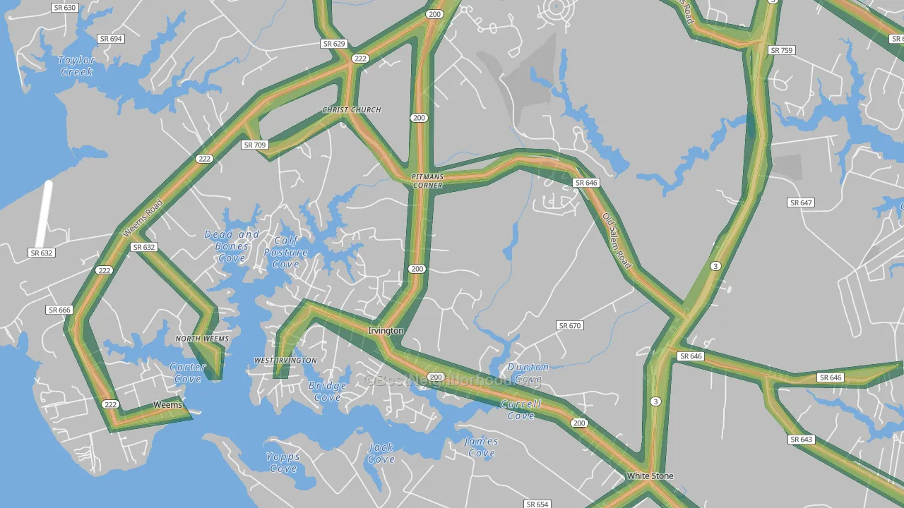 22480, VA Map of Noise Levels in 22480