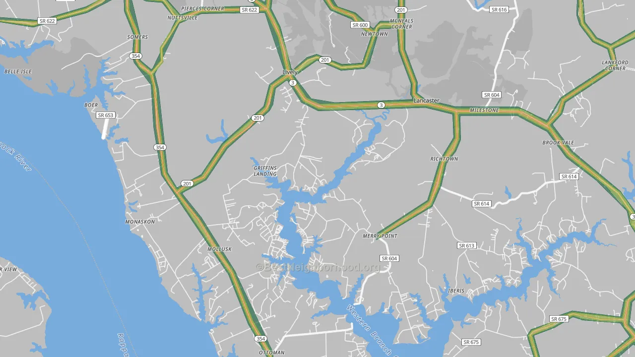 22503, VA Map of Noise Levels in 22503