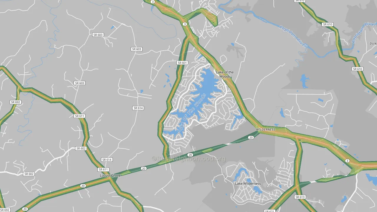 22508, VA Map of Noise Levels in 22508