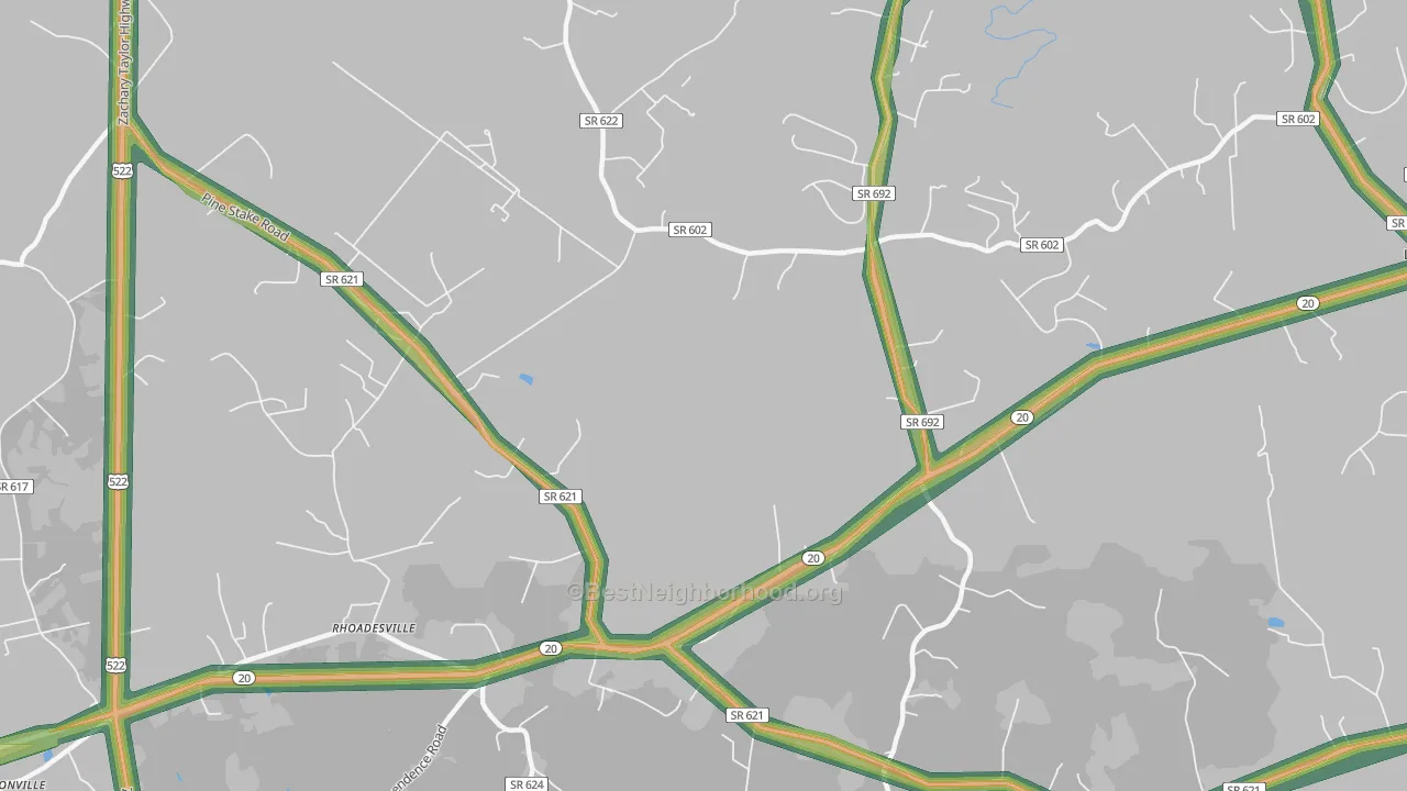 22542, VA Map of Noise Levels in 22542