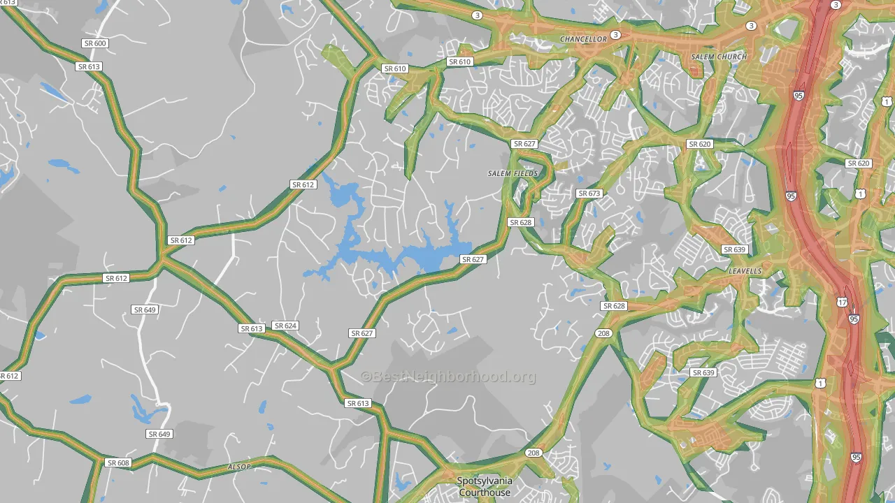 22553, VA Map of Noise Levels in 22553