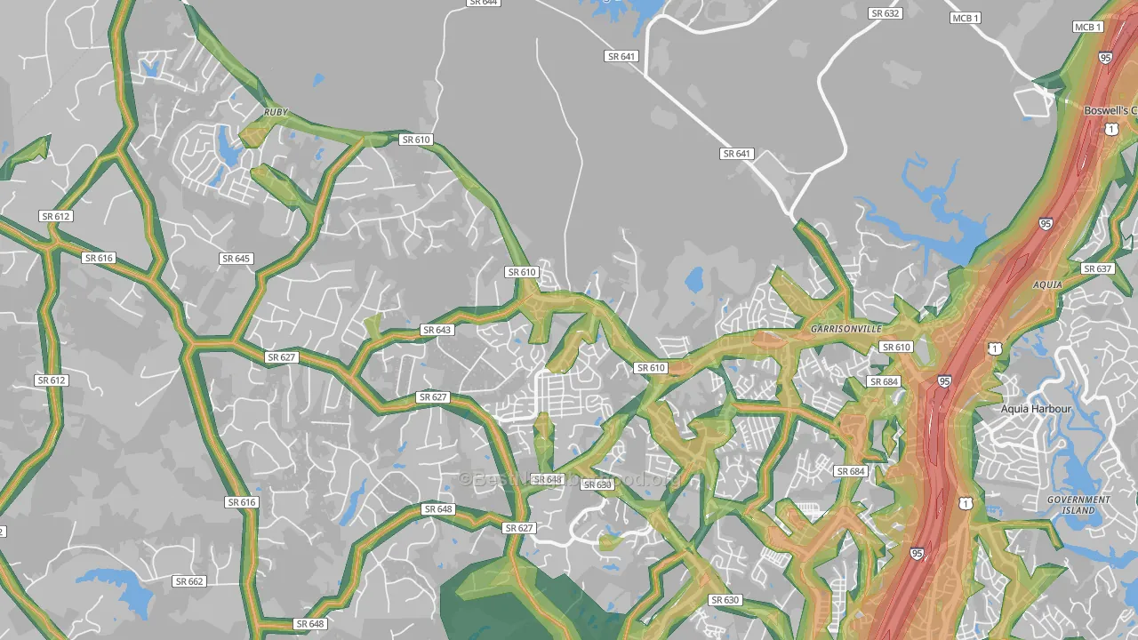22556, VA Map of Noise Levels in 22556