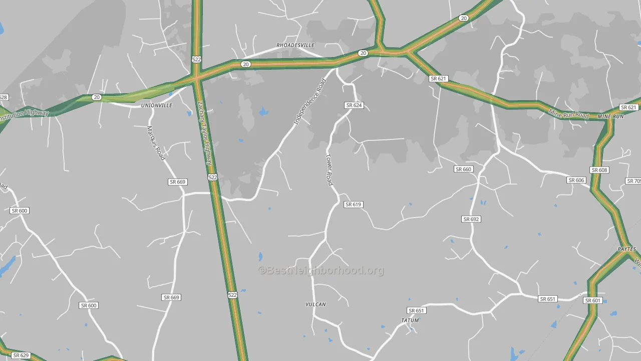 22567, VA Map of Noise Levels in 22567