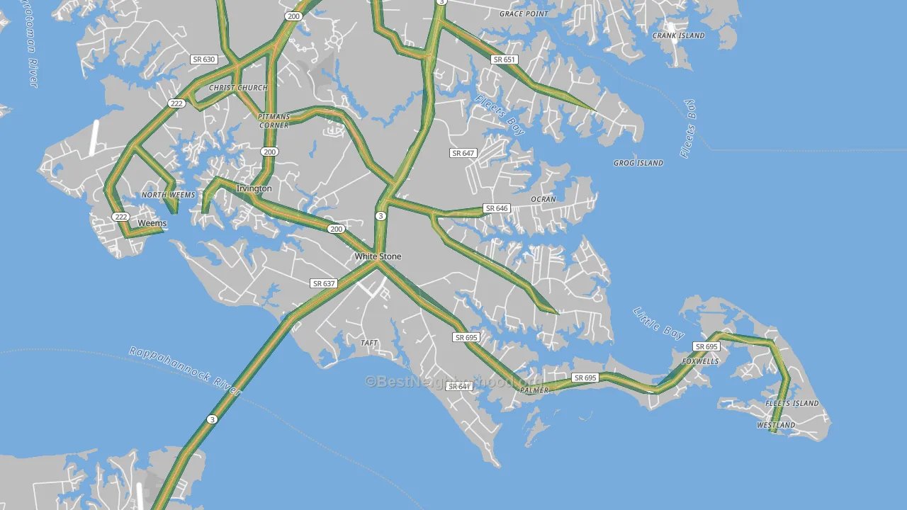 22578, VA Map of Noise Levels in 22578