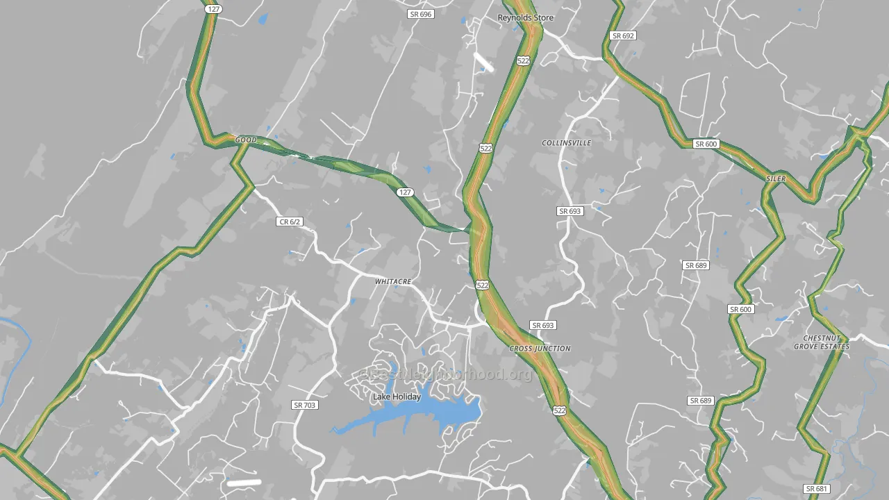 22625, VA Map of Noise Levels in 22625