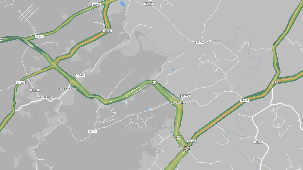 22641, VA Map of Noise Levels in 22641