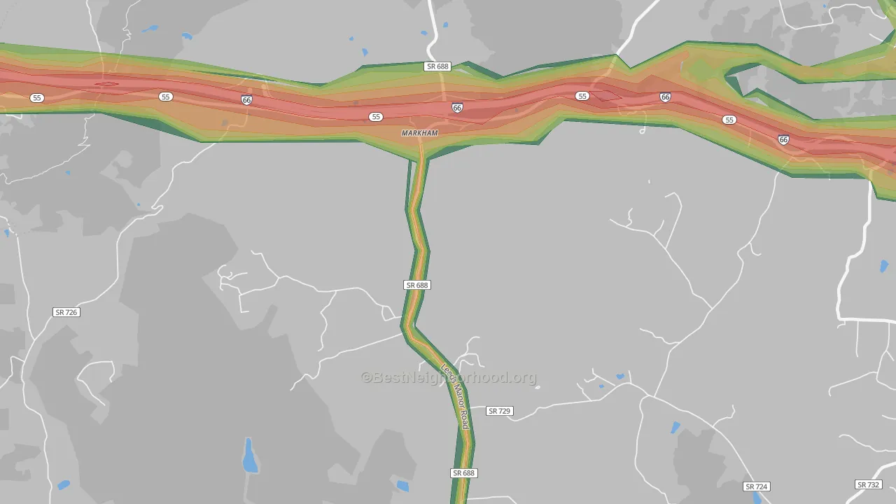 22643, VA Map of Noise Levels in 22643