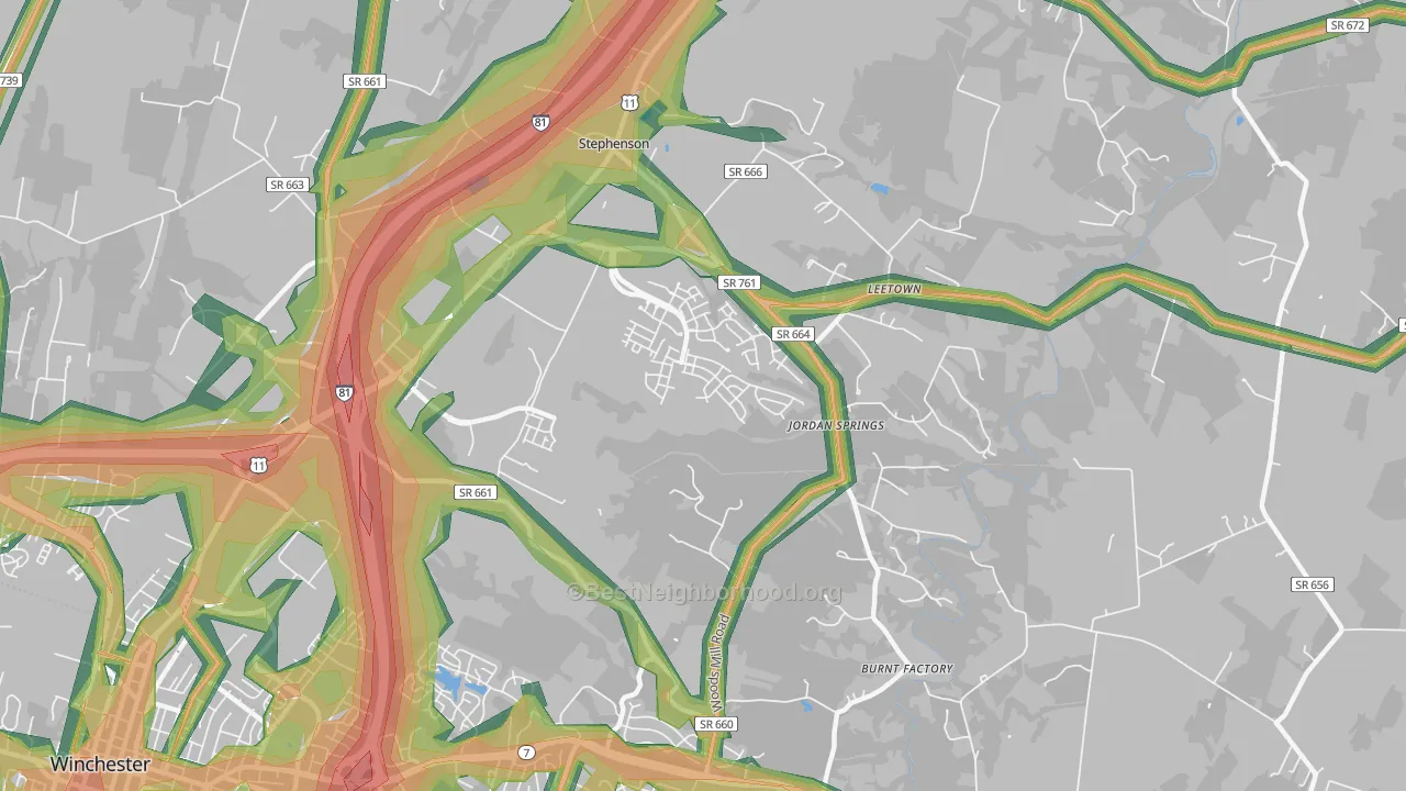 22656, VA Map of Noise Levels in 22656
