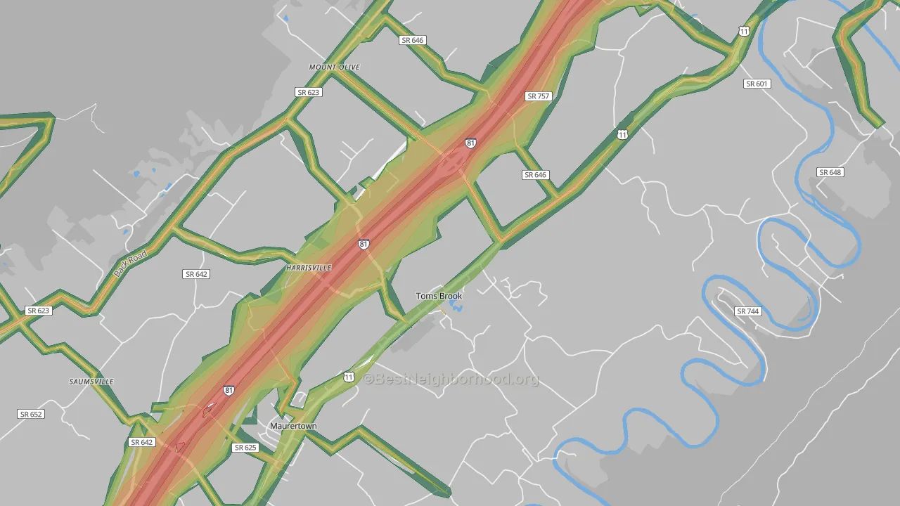 22660, VA Map of Noise Levels in 22660