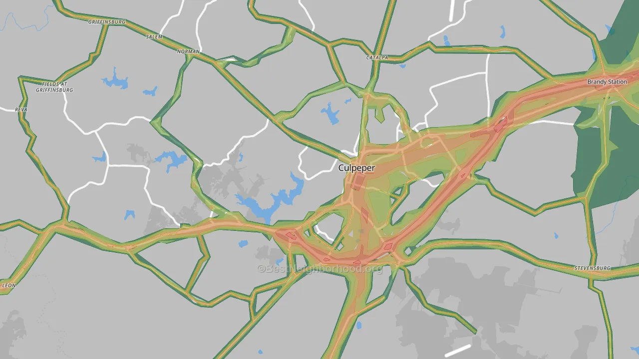 22701, VA Map of Noise Levels in 22701