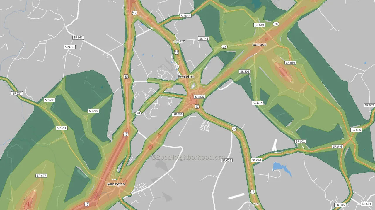 22712, VA Map of Noise Levels in 22712