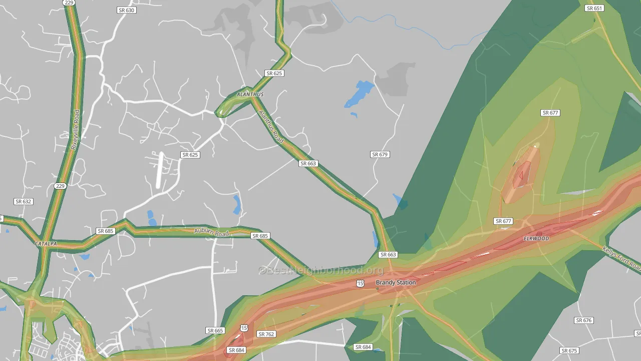22714, VA Map of Noise Levels in 22714